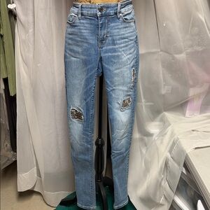 White House Black Market Light Blue Distressed Jeans